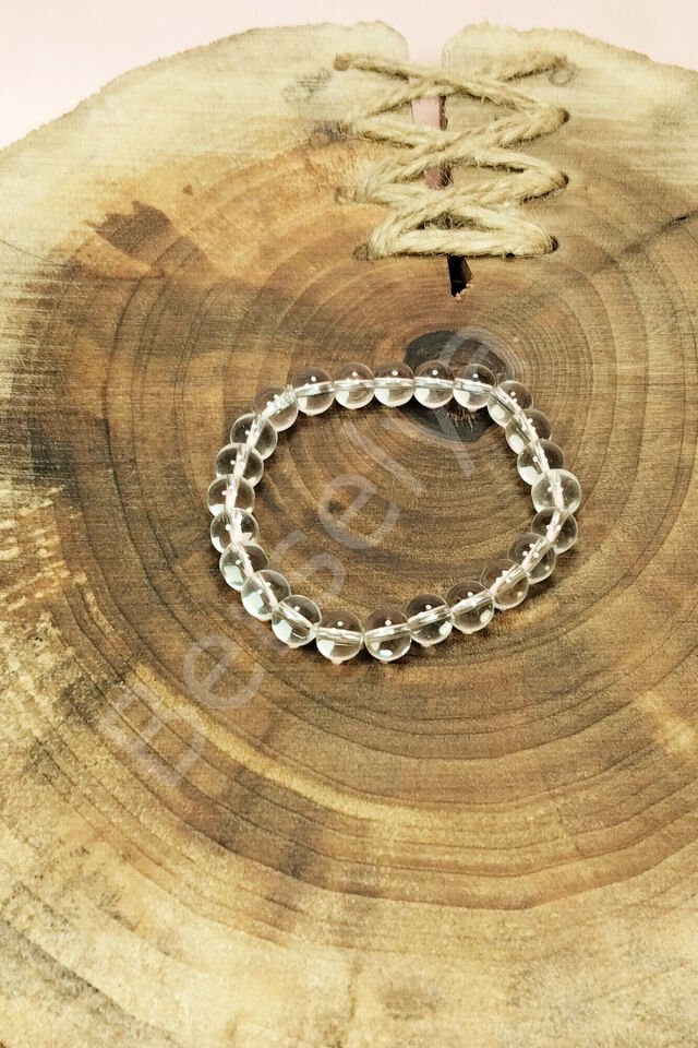 Kuvars Doğal Taş Bileklik Kutulu