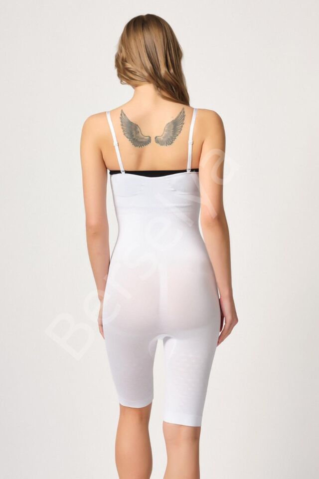 Beyaz Mı Emay 2093 Ön Agraflı Göğsü Açık Paçalı Boy Korse