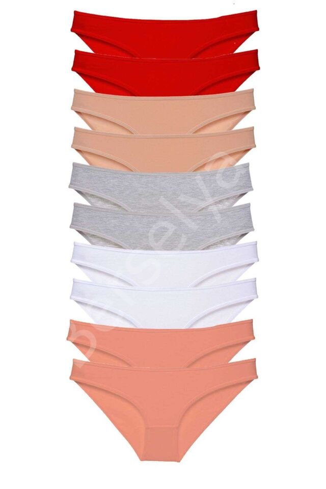 10 Adet Süper Eko Set Likralı Kadın Slip Külot 505