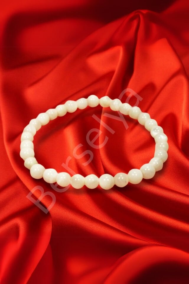 Sedef Doğal Taş Bileklik Kutulu