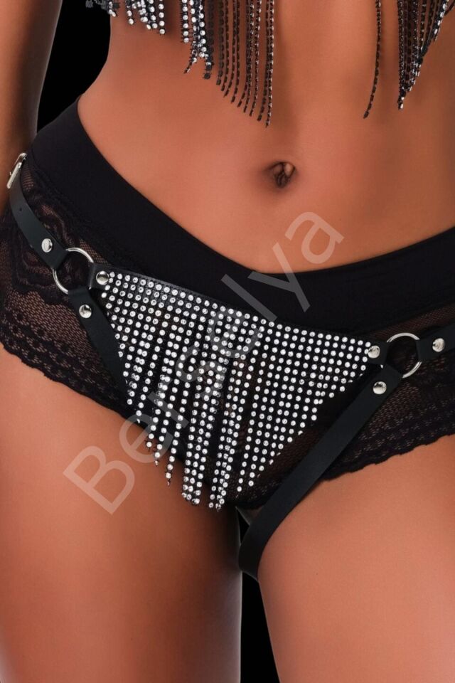 Külot Görünümlü Taşlı Fantezi Etek 800352