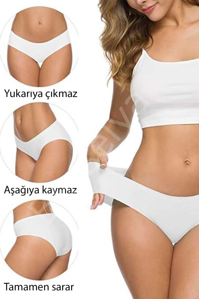 8 Adet Kadın Dikişsiz Lazer Kesim Esnek İz Yapmayan Külot S5