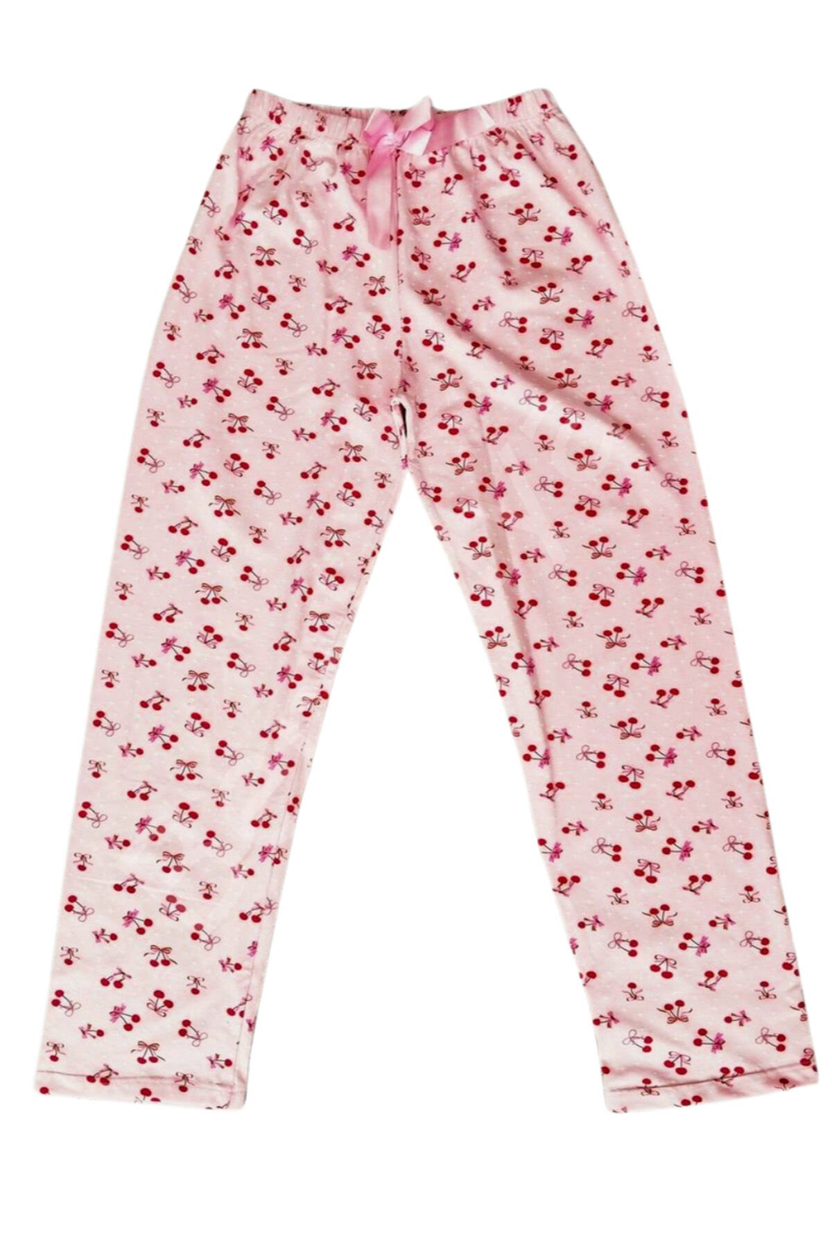 Beli Lastikli Mevsimlik Viskon Penye Pantolon Pembe L