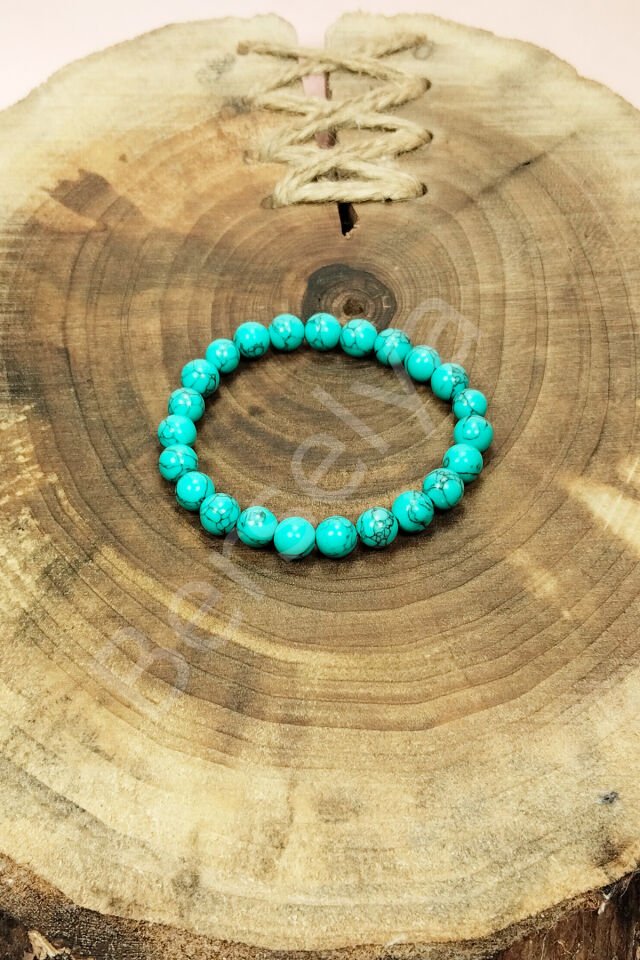 Turkuaz Doğal Taş Bileklik Kutulu