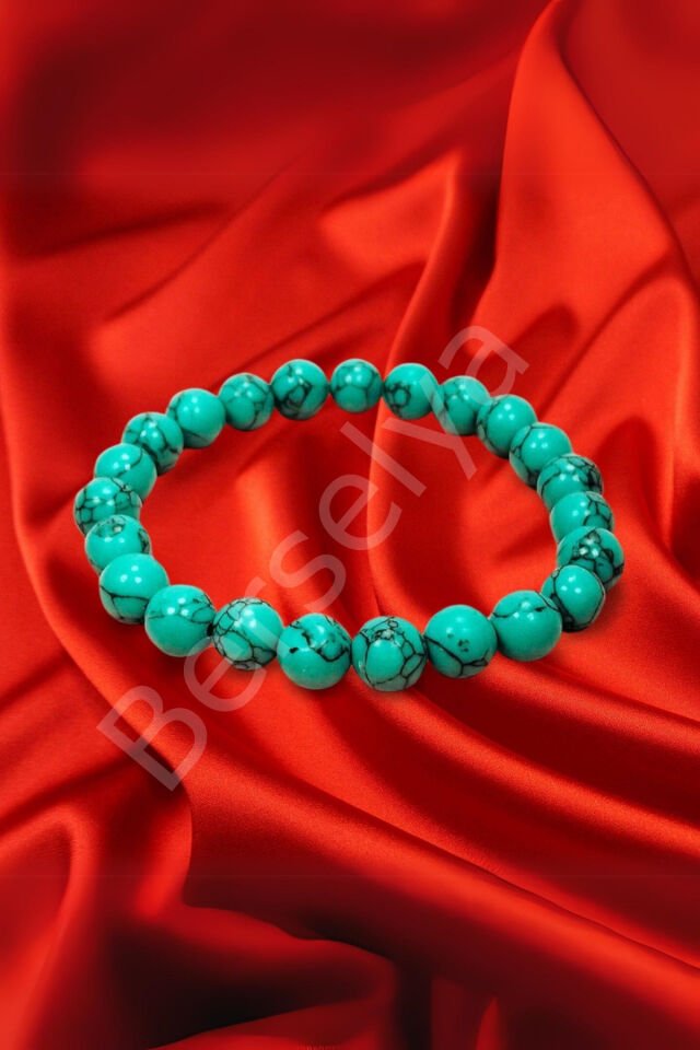 Turkuaz Doğal Taş Bileklik Kutulu