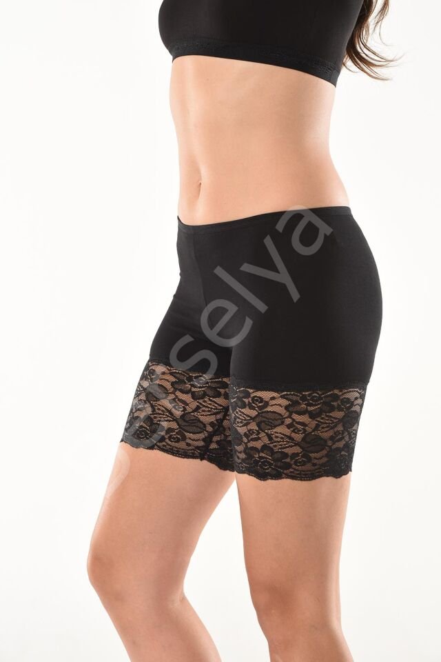 Dantelli Kısa Kadın Şort Tayt 496