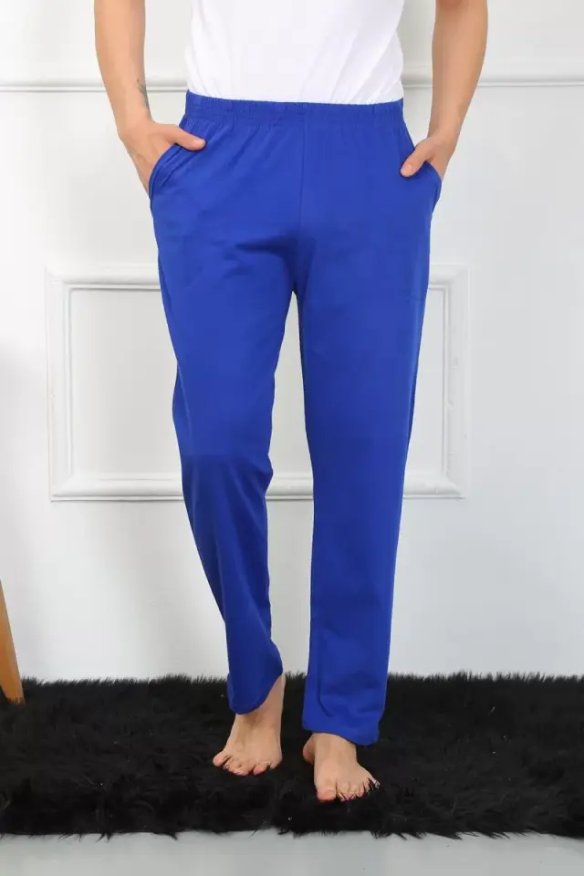 Erkek Pamuk Saks Tek Alt Pijama