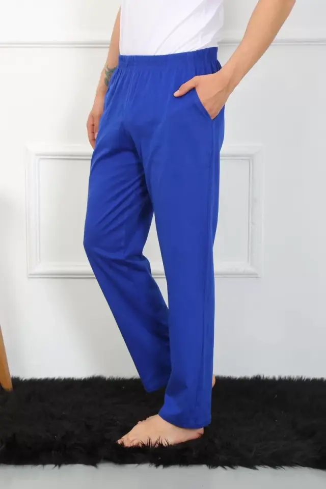 Erkek Pamuk Saks Tek Alt Pijama