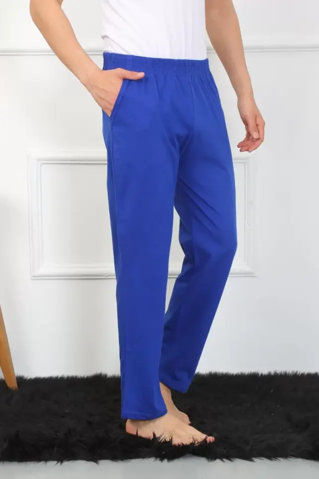 Erkek Pamuk Saks Tek Alt Pijama