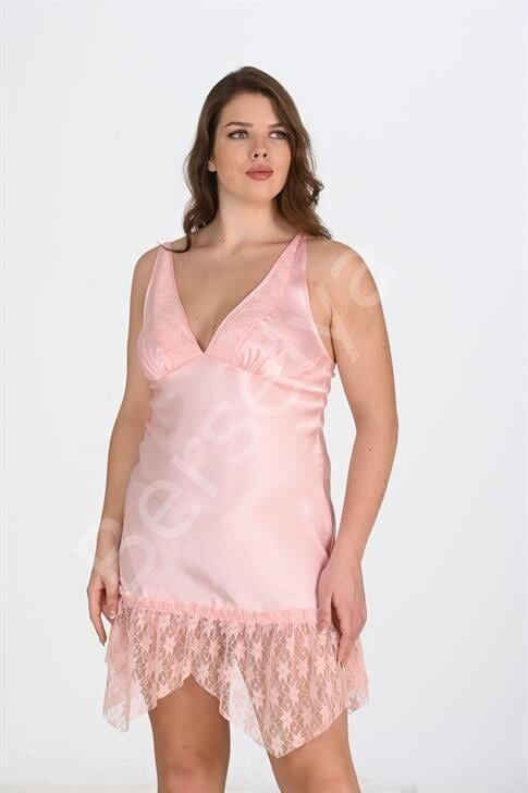 Büyük Beden Somon Gecelik 2112