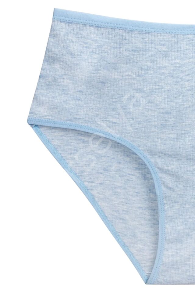 4'lü Yeni Seri Renkli Yüksek Bel Fitilli Ribana Bato Külot Turquaz Yeşil Şeftali Pudra