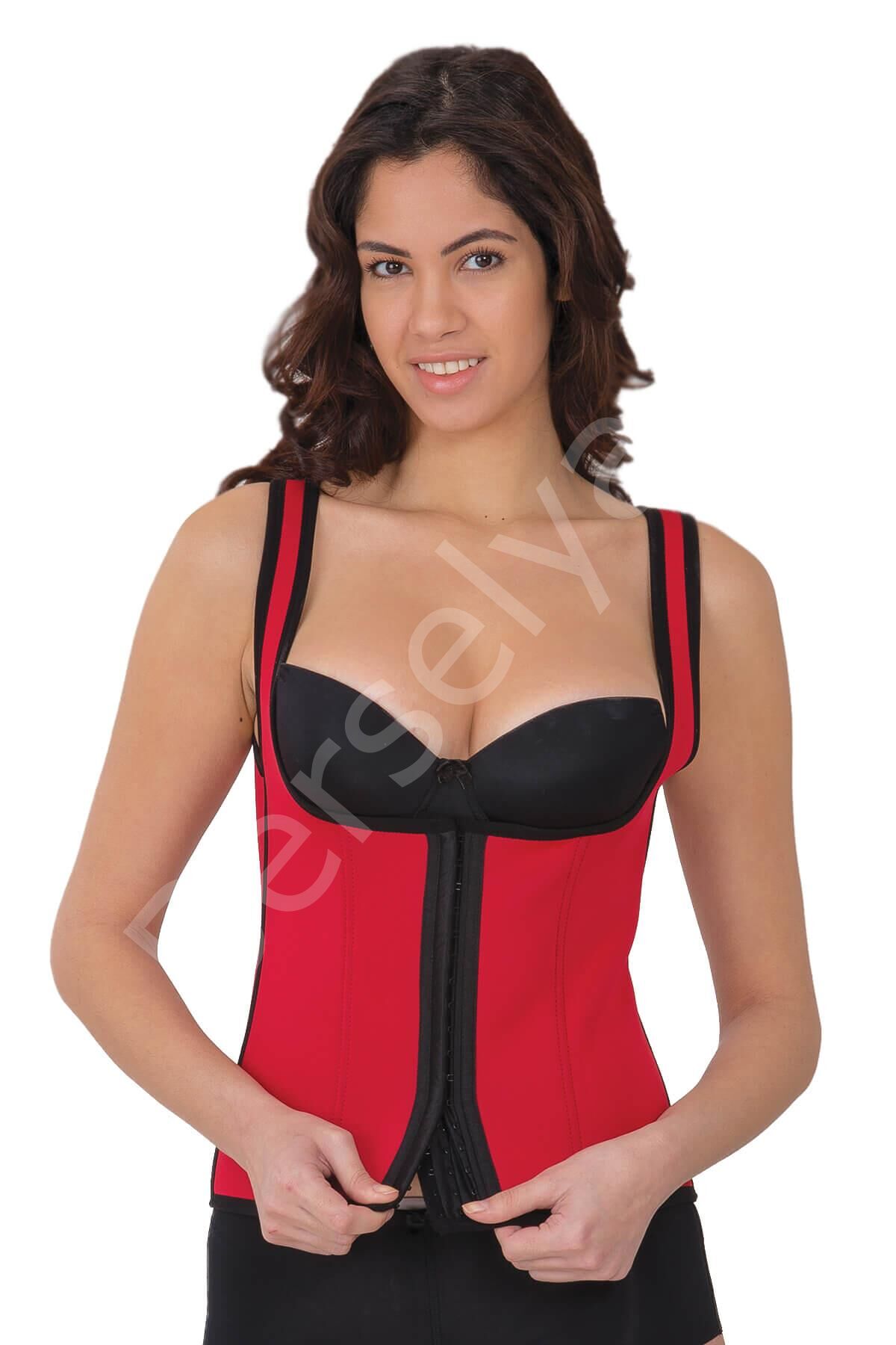 Kırmızı Mı 9173 Agraflı Göğsü Açık Atlet Korse