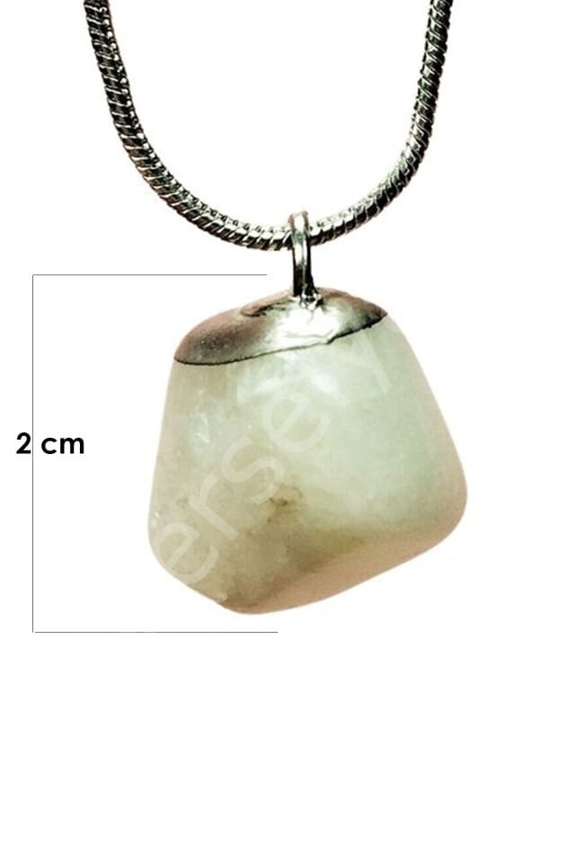 Aytaşı Doğal Taşı Zincirli El Yapımı Kolye Uç: 2 cm Zincir: 20 cm Kutulu