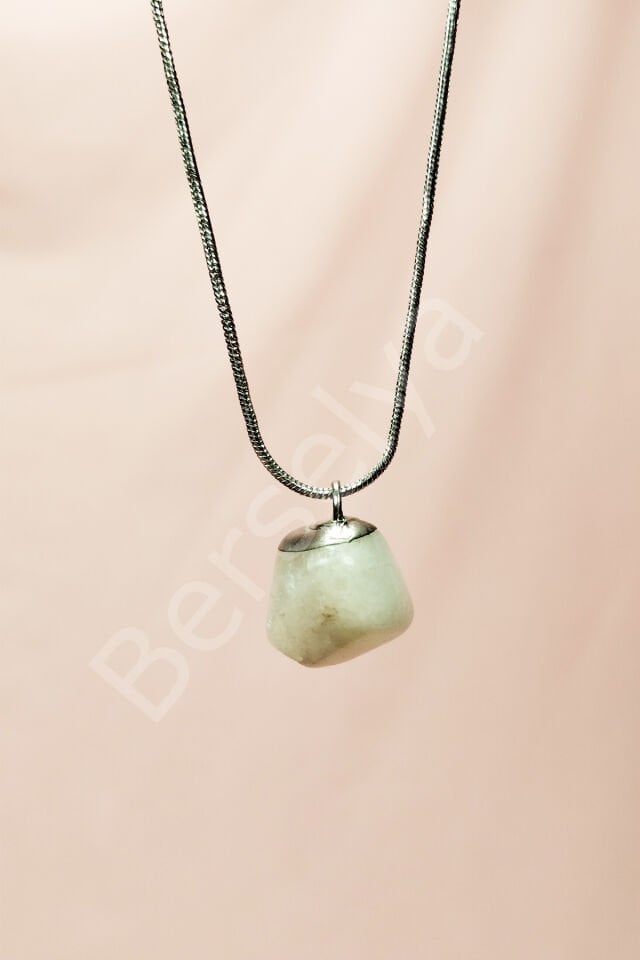 Aytaşı Doğal Taşı Zincirli El Yapımı Kolye Uç: 2 cm Zincir: 20 cm Kutulu