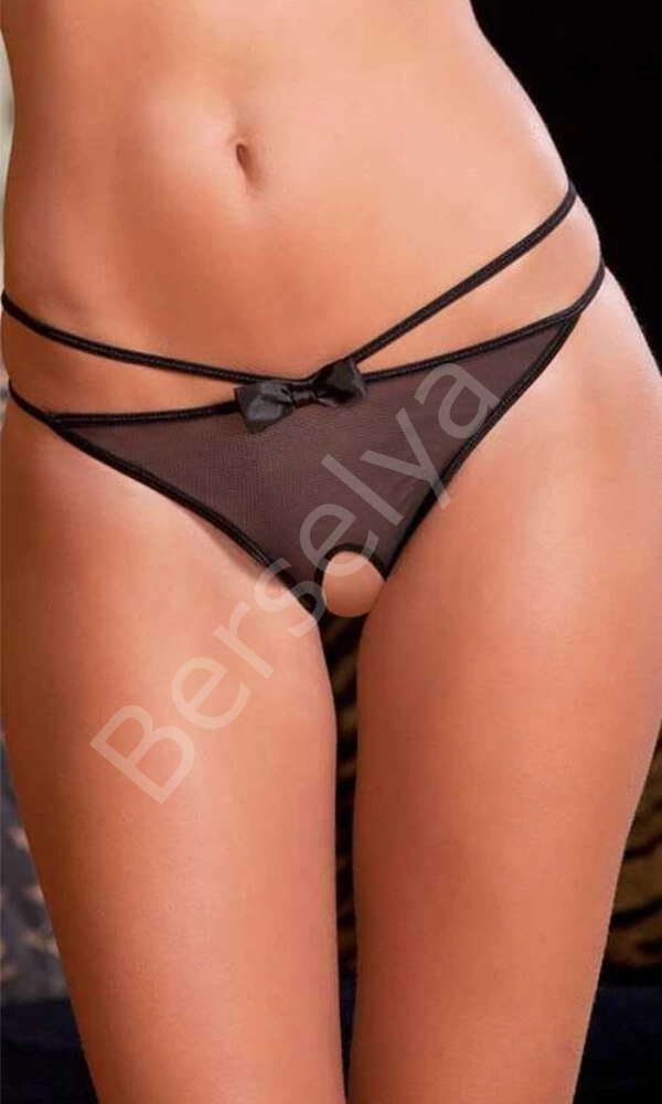 Siyah Özel Bölgesi Açık Transparan Fantazi Külot Brf1159