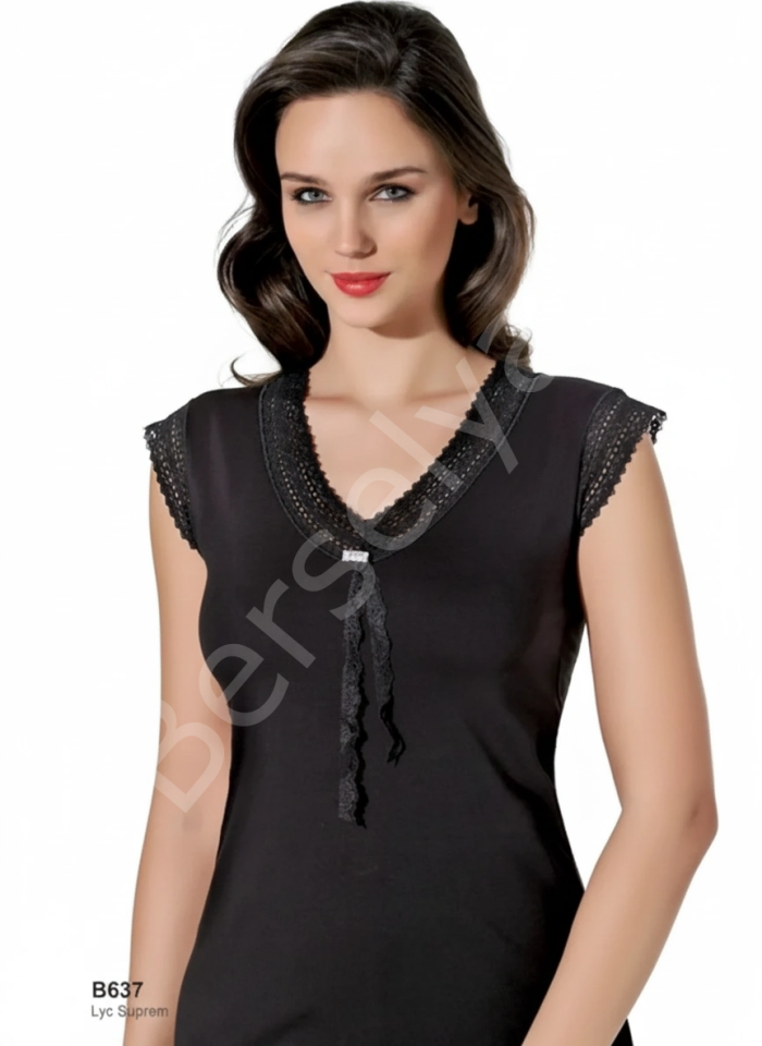 Şahinler Dantelli Taşlı Yarım Kol Atlet B637