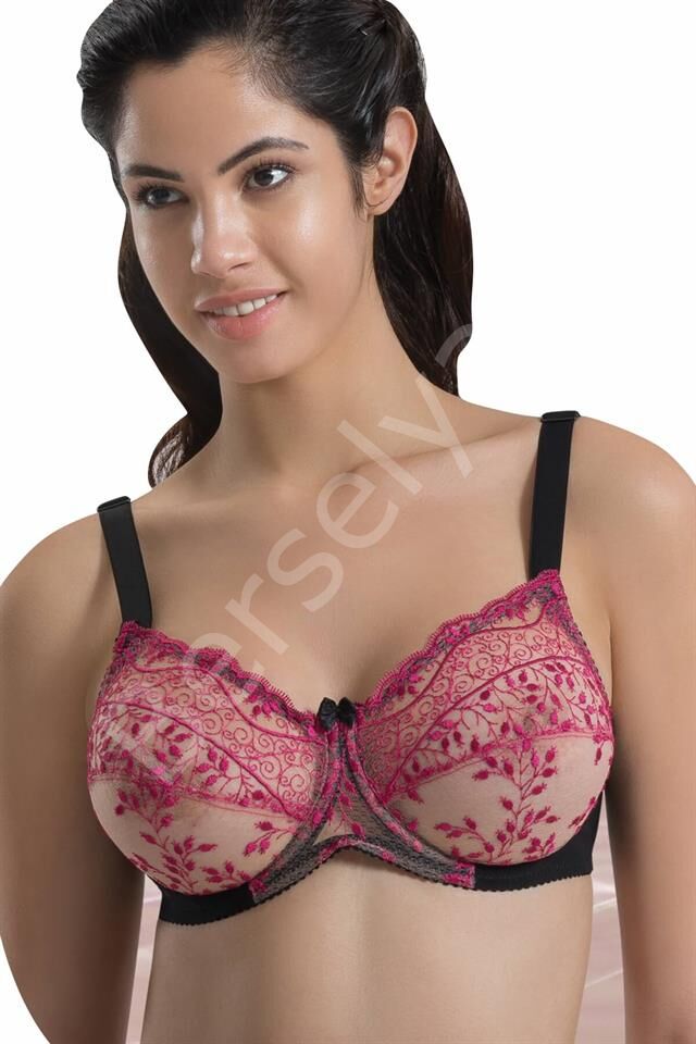 Siyah Bordo Emay 148 D Balenli Toparlayıcı Sütyen