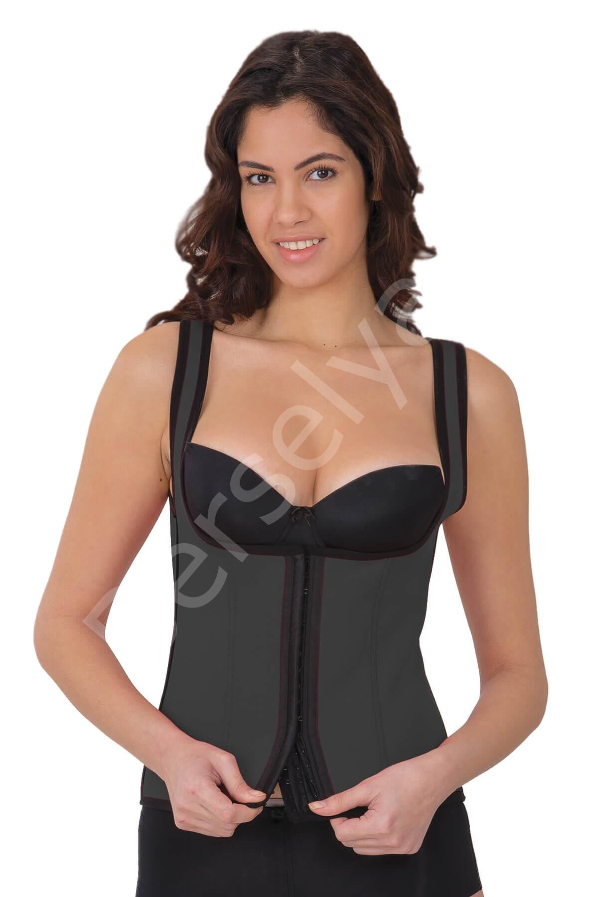 Gri Mı 9173 Agraflı Göğsü Açık Atlet Korse