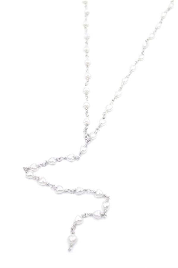 Kalp İncili Y Kolye - Gümüş