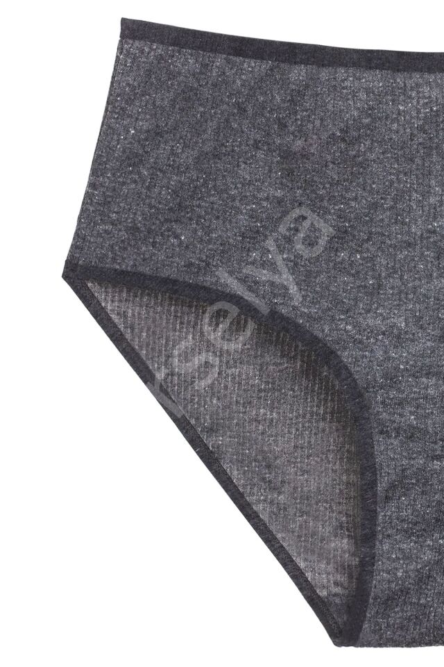 4'lü Yeni Seri Renkli Yüksek Bel Fitilli Ribana Bato Külot Antrasit