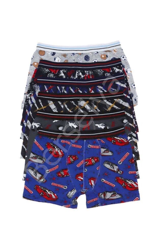 6 adet Erkek Çocuk Desenli Boxer 505