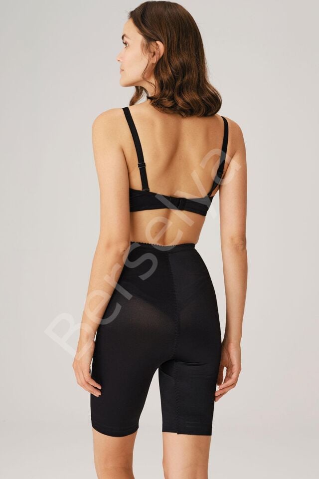 Toparlayıcı Bel Ve Bacak İnceltici Dikişli Uzun Paçalı Orta Bel Sıkı Şort Korse