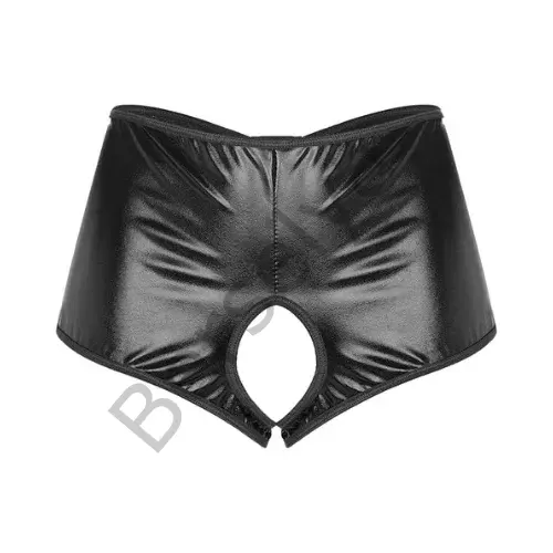 Fantezi Siyah Özel Bölgeleri Açık Parlak Külot