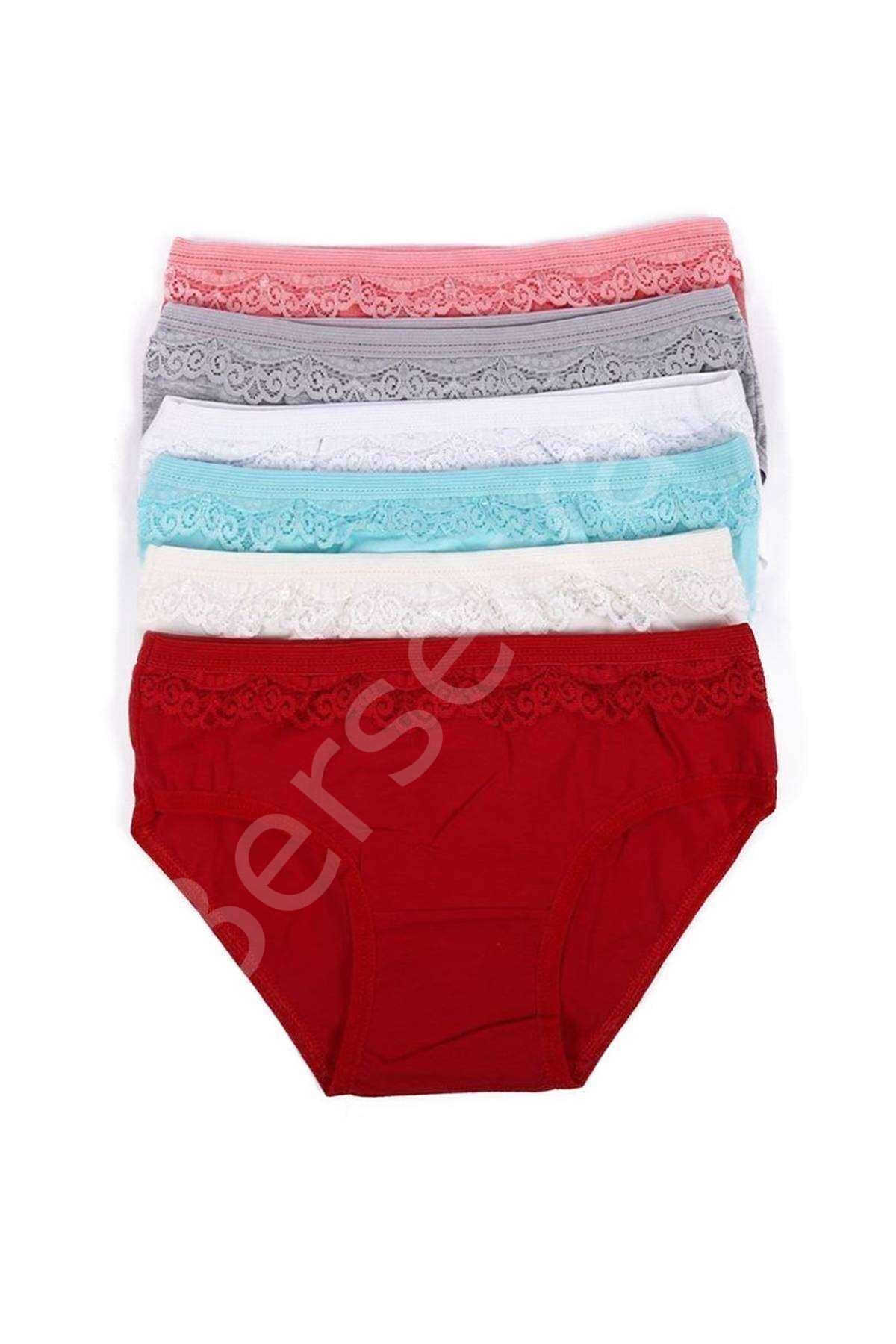 6 adet Kız Çocuk Dantelli Kız Bikini 408