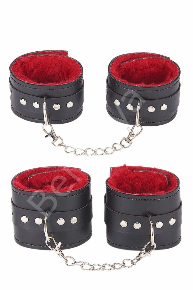 Siyah Kırmızı Harness Fantezi Aksesuar Suni Deri 2 Li Set 700535