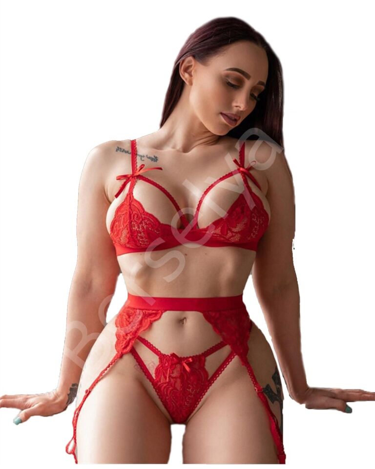 Kırmızı Dantelli Fantazi Jartiyer Takım