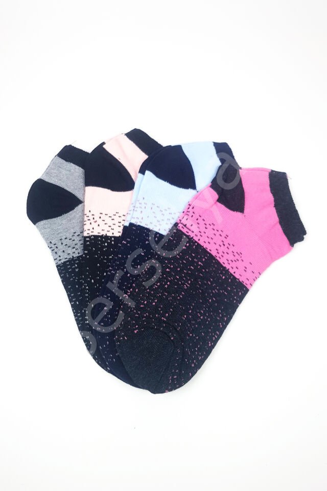 Kadın Bilek Çorap Yazlık Pamuklu Yumuşak Nokta Desen 4 Çift