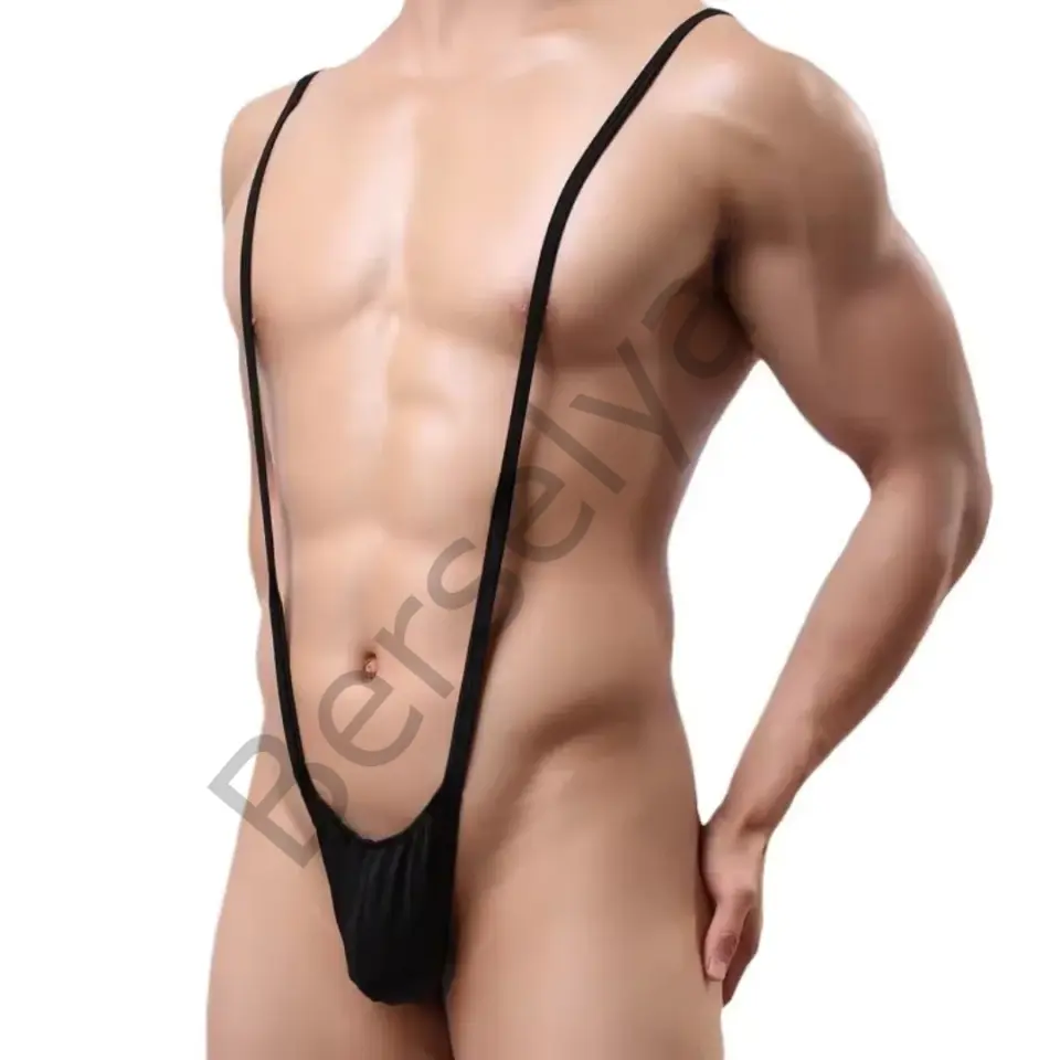 Fantezi Lastikli Siyah Erkek String – Tanga