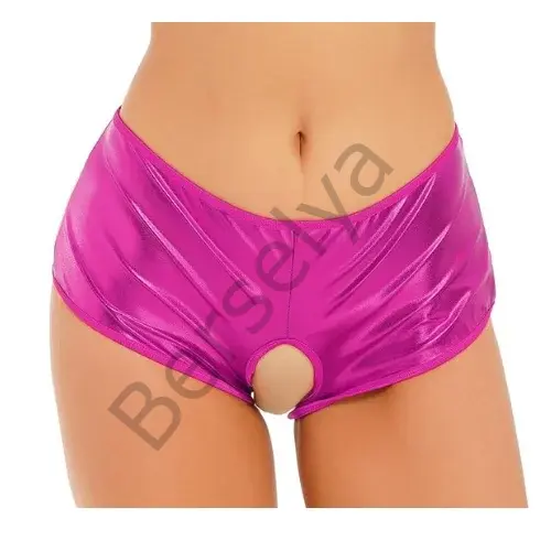 Fantezi Pembe Özel Bölgeleri Açık Parlak Külot