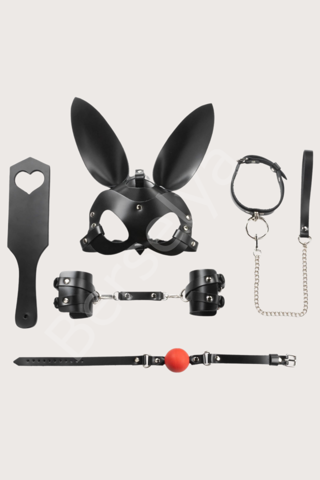 7li Deri Fantezi Siyah Harness Set Özel Tasarım Premium Model 800712s