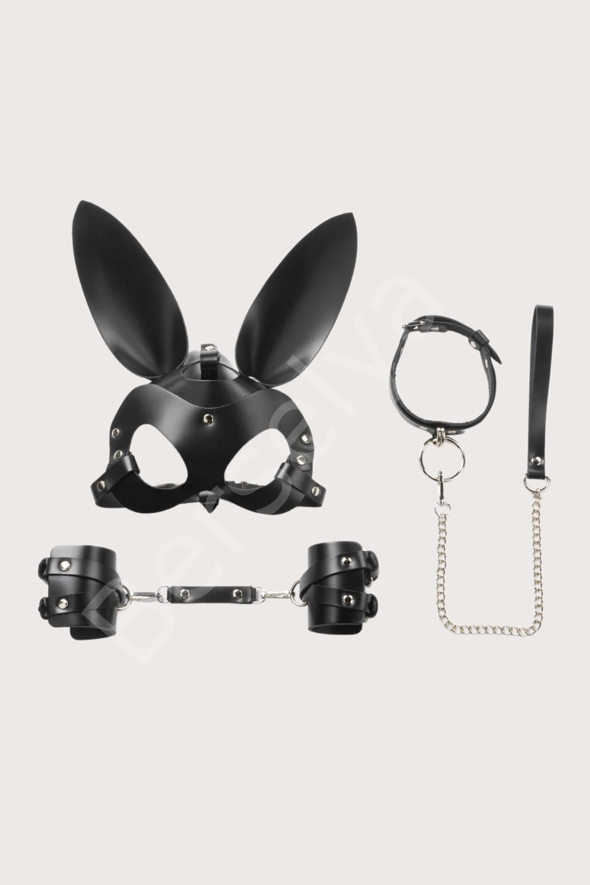 4lü Deri Fantezi Siyah Harness Set Özel Tasarım Premium Model 800713s