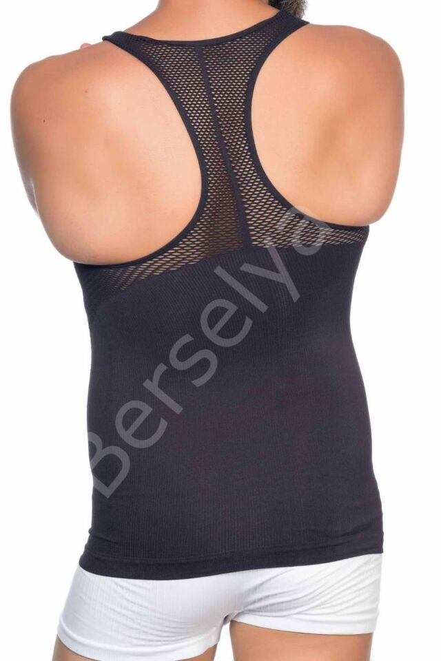 Siyah Mı Emay E1009 Fileli Erkek Korse Atlet