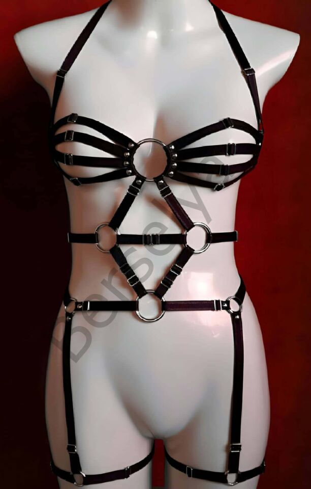 Lastik Seksi Jartiyer Harness - Kadın Erotik Giyim - Bayan Lastik İç Giyim - Brf568