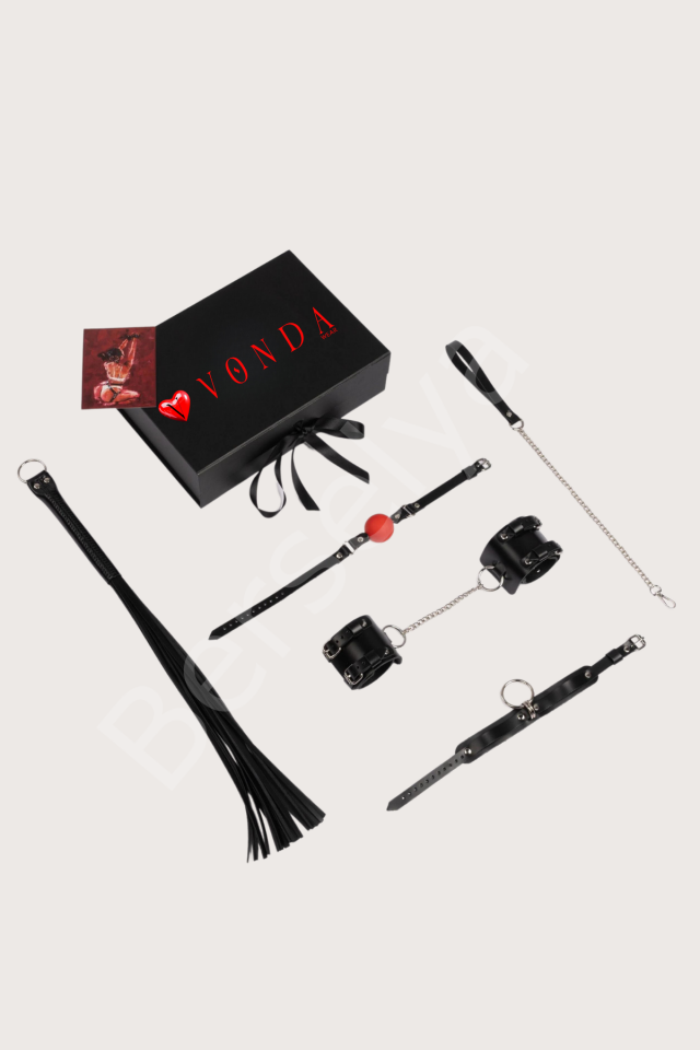 5li Deri Fantezi Siyah Harness Set Özel Tasarım Premium Model 800714s