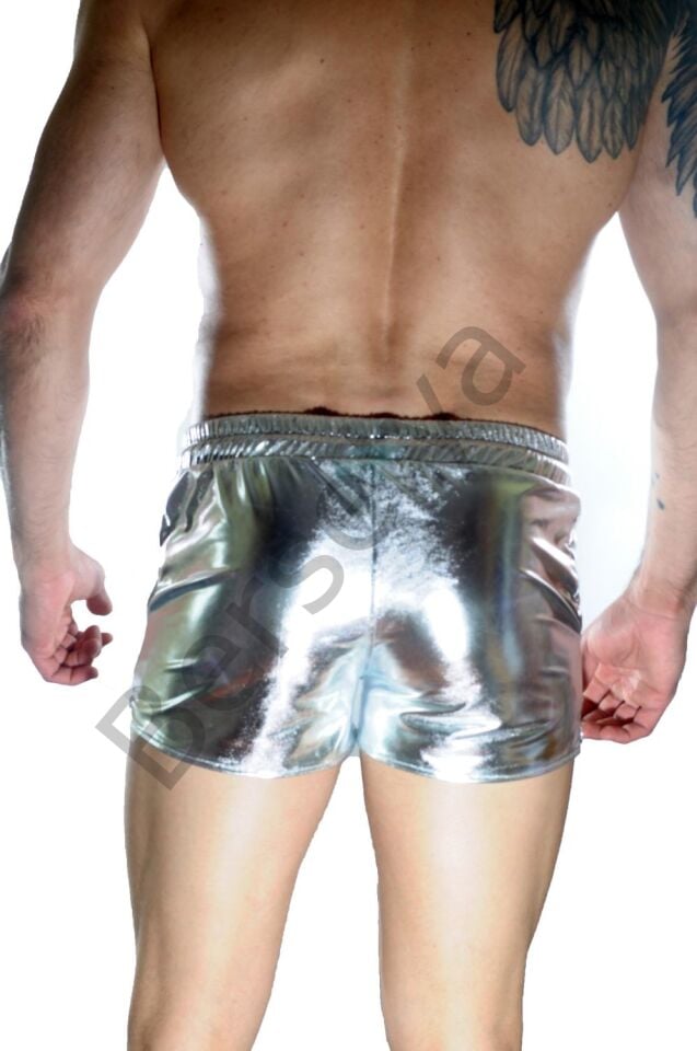 Erkek Gümüş Lame Short