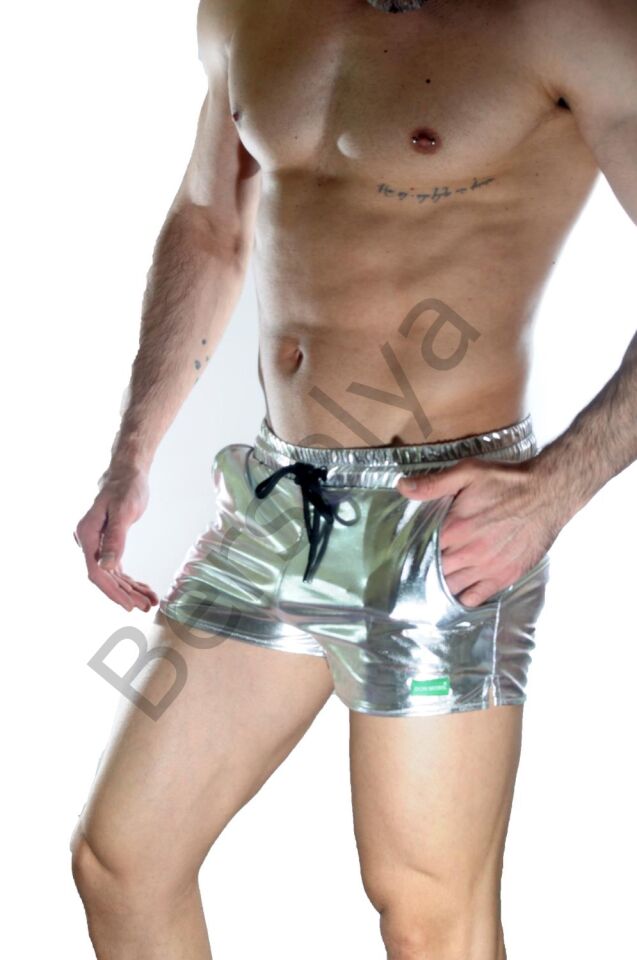 Erkek Gümüş Lame Short