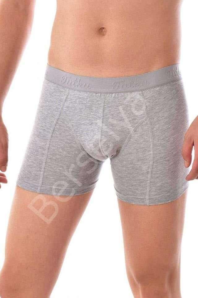 3 adet Tutku Likralı Erkek Gri Boxer 0114
