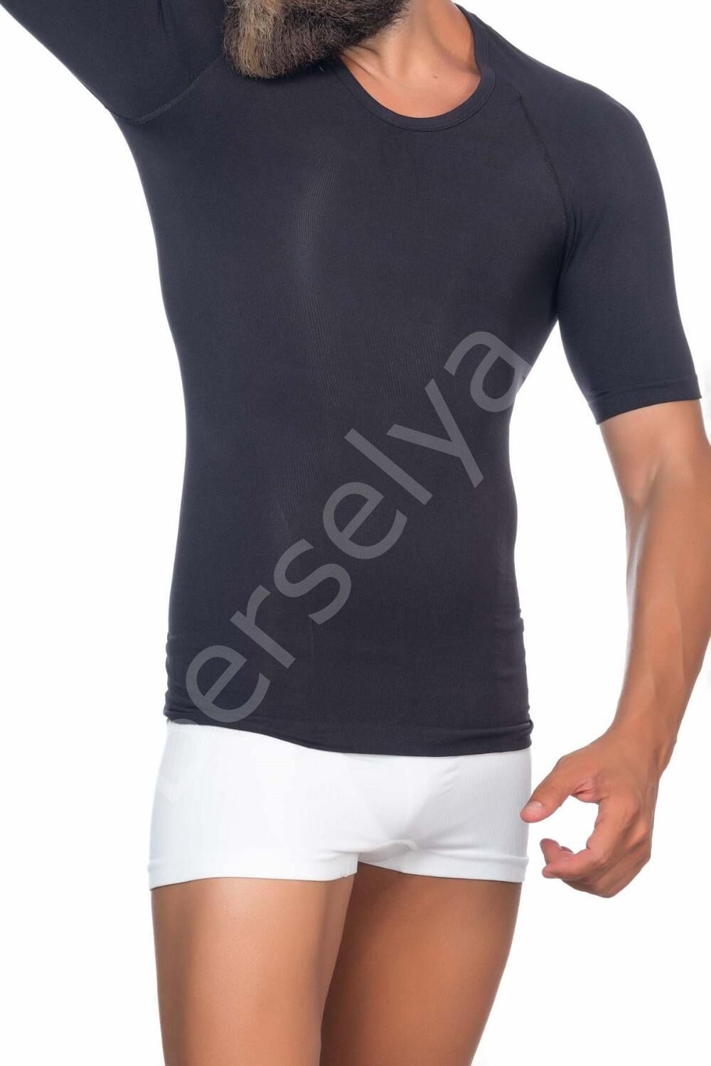 Siyah Mı Emay E1010 Yarım Kol Erkek Korse Atlet