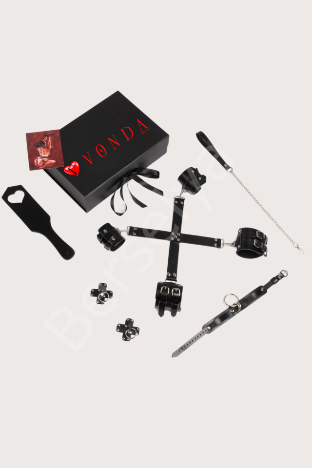 5li Fantezi Siyah Harness Deri Set Özel Tasarım Premium Model 800715s