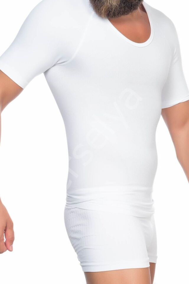 Beyaz Mı Emay E1010 Yarım Kol Erkek Korse Atlet