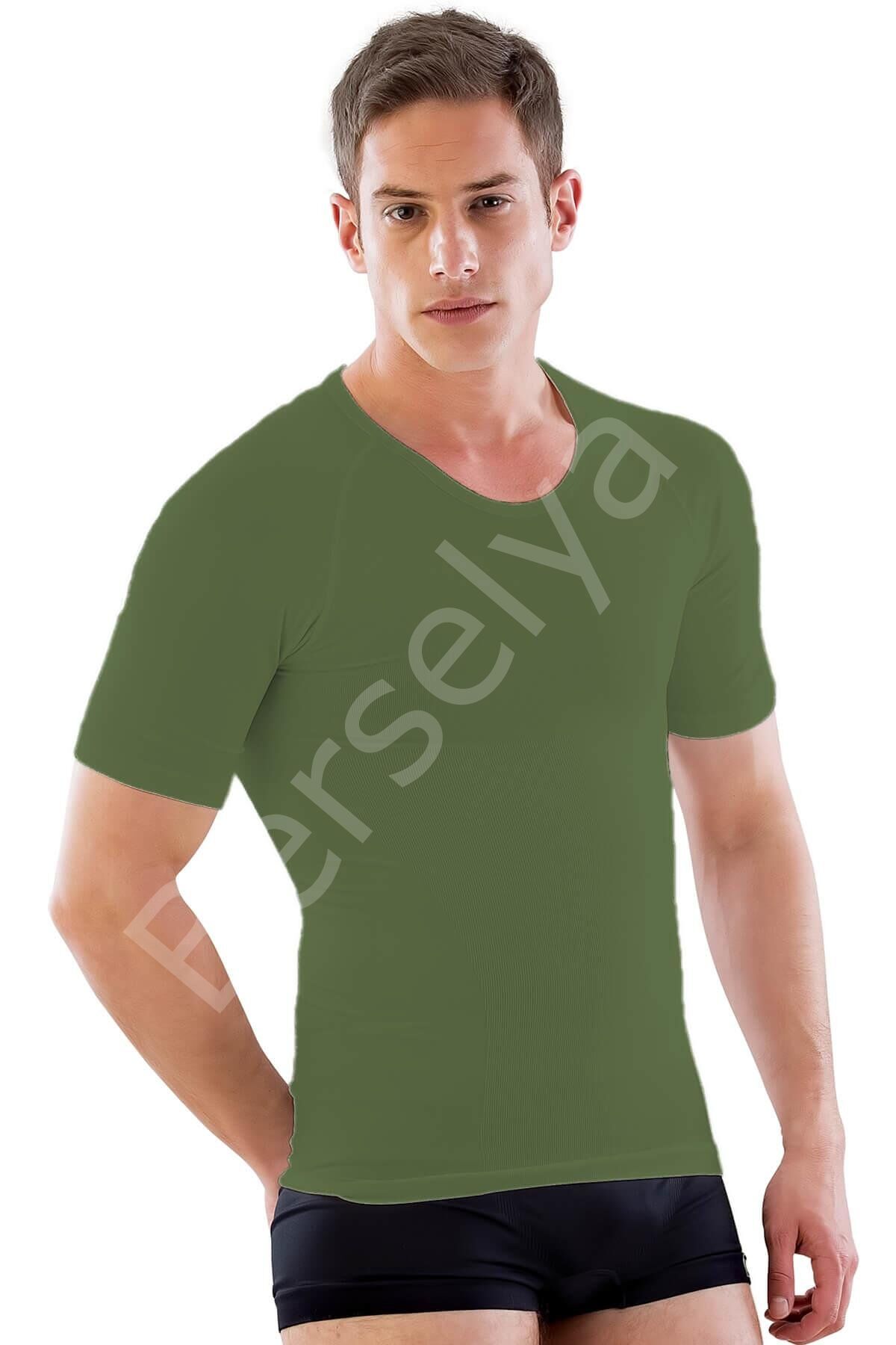 Haki Yeşil Mı Emay E1010 Yarım Kol Erkek Korse Atlet