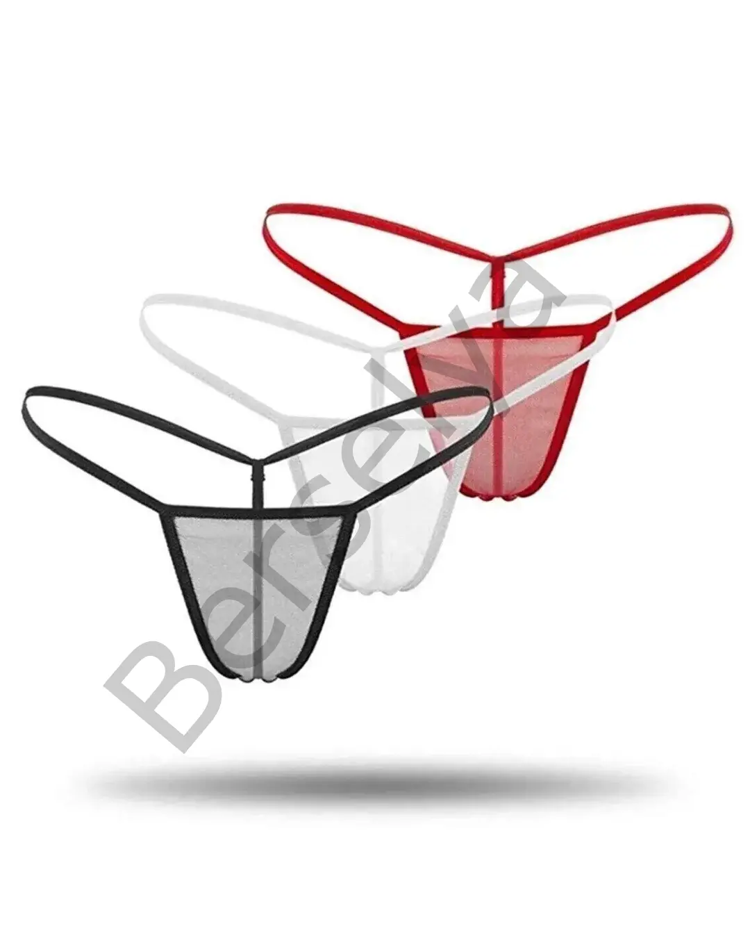 Kadın 3'lü Transparan Tül String