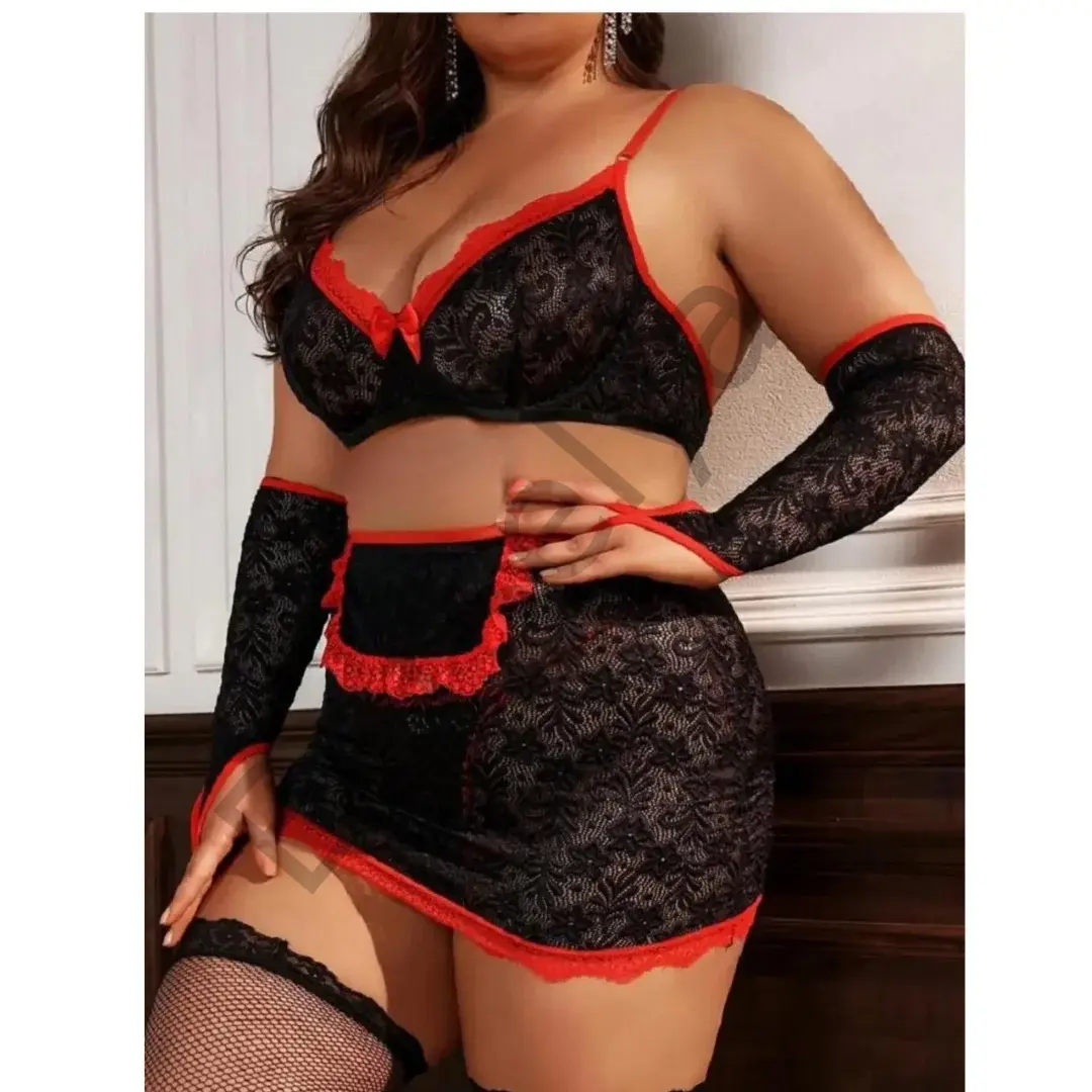 Fantazi Seksi Dantel Babydol Fantezi Gecelik (çorapsız)