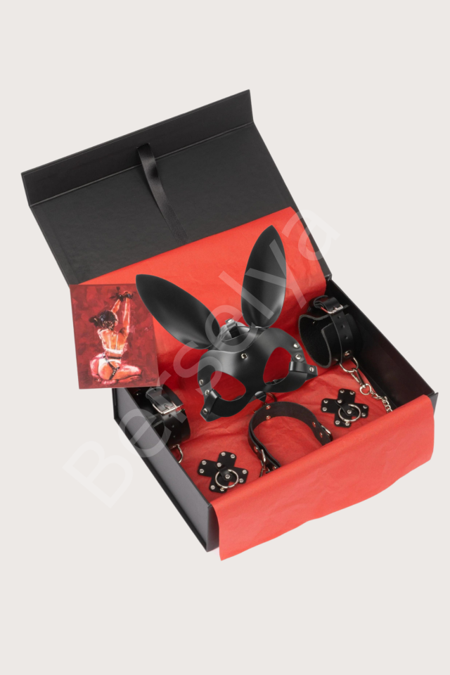 5li Fantezi Harness Deri Set Özel Tasarım Premium Model Siyah 800718s