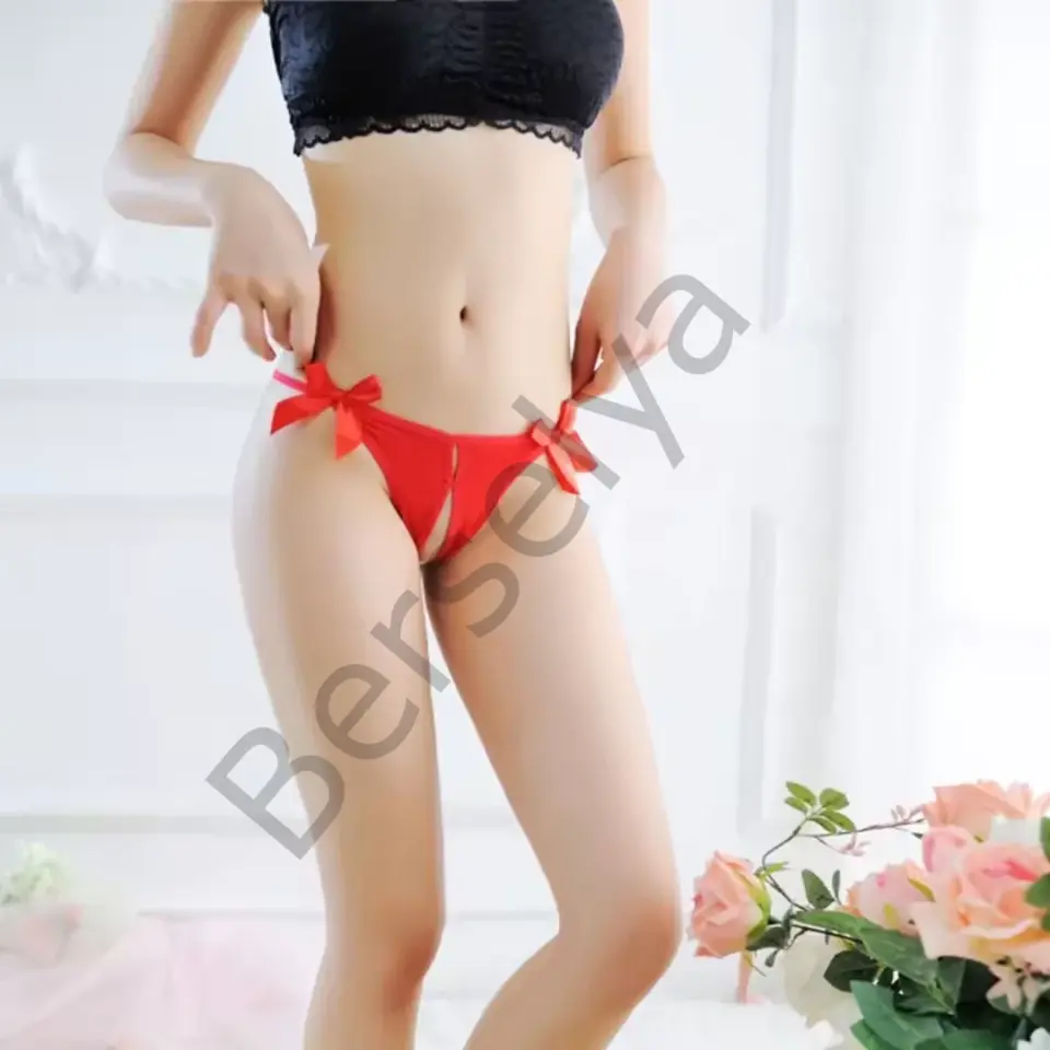 Fantezi Kırmızı Seksi Fiyonklu Kadın String – Fantezi Tanga