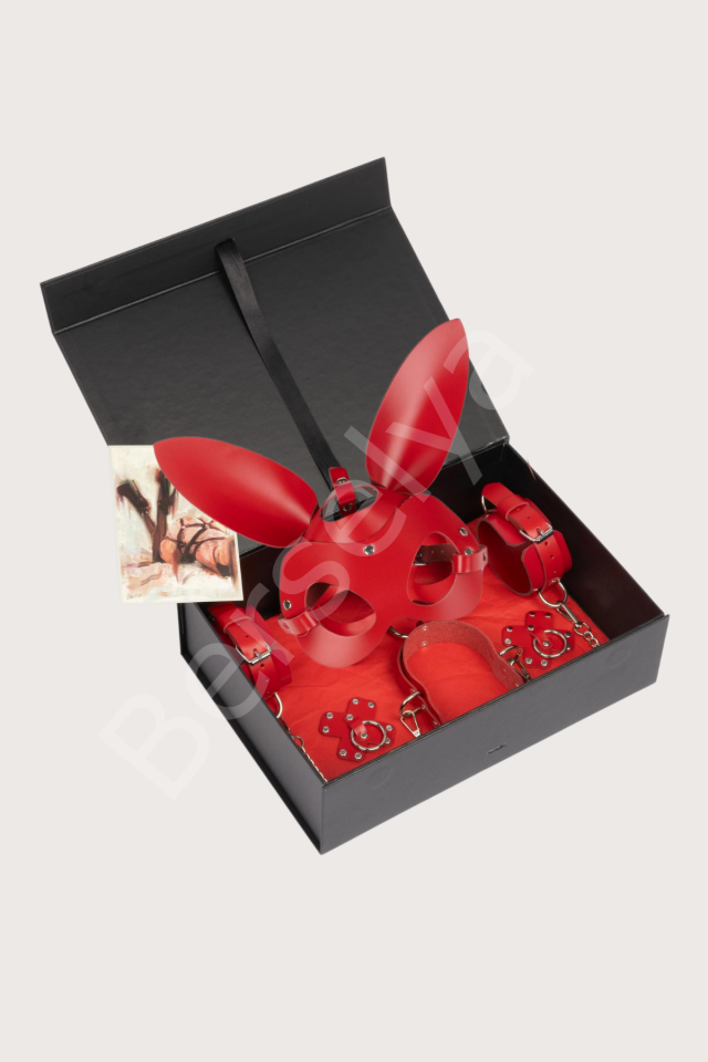 5li Fantezi Harness Deri Set Özel Tasarım Premium Model Kırmızı 800718k